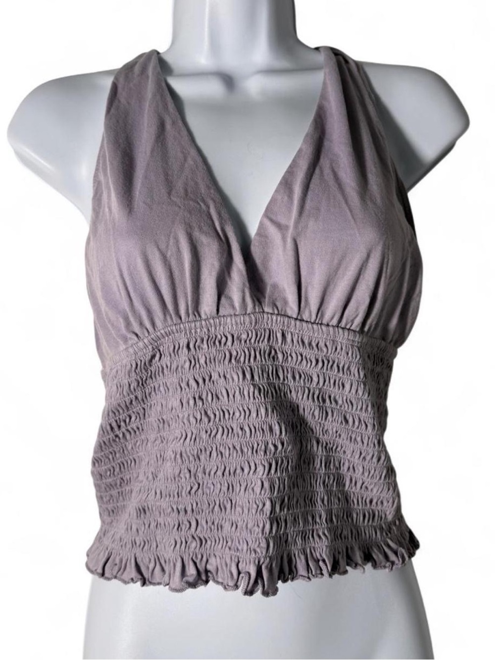 American Eagle Outfitters Lavender Smocked Halter Top